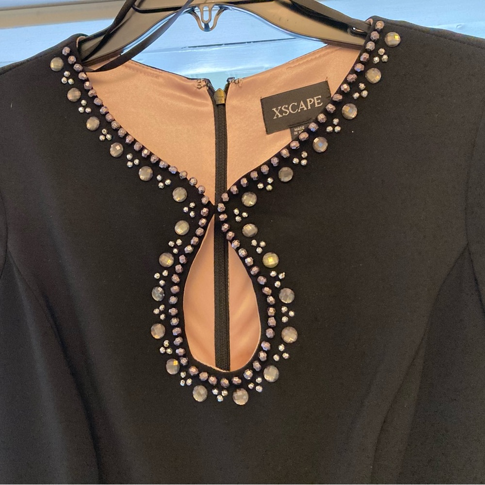 XSCAPE elegant Black Embellished Womens gown, formal wear, new, no alterations.
